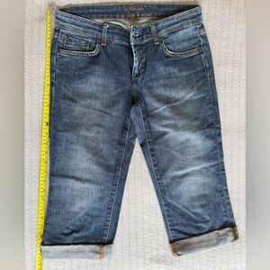 Vintage Y2K Zara Low Rise Bermuda Jeans Size 38 Rhinestone